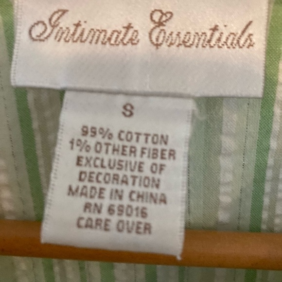 Intimate Essentials Green Striped Zip up Robe Housecoat - Picture 3 of 4